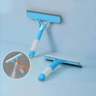1/2 pièces Outil de nettoyage de verre 3-en-1, vaporisateur d'eau, grattoir de verre, nettoyage de verre multifonctionnel pour la salle de bain et la cuisine