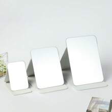 1 件简约浴室化妆镜，便携式桌面梳妆镜，适用于办公桌、家用、可调节独立式化妆镜，适用于卧室、宿舍、家居装饰、浴室配件 - 黑色 - 查看 13