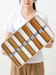 1pc Stainless Steel Buckle Felt Clothes Storage Basket, Family Clothes Classification Storage Basket, Beige Storage Basket, Exquisite Storage Box, Close Fitting Clothing Storage Box, Suitable For Balconies, Cloakrooms, Bedrooms. Children's Room, Office, Dormitory