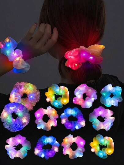 30个装 - 女士LED花朵头饰 - 发光花朵头饰，彩色编织花朵头饰。多种灯光模式，LED趣味派对发饰。夜光效果。音乐节派对发饰。送朋友的礼物，发光派对用品，化装舞会感恩节装饰，秋季派对礼物，新年礼物，新年装饰，新年快乐。