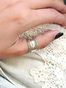 Women'S Thumb Ring, Wide Dome Ring, Large Boho Style, Perfect Holiday Gift - Multicolor - View 4