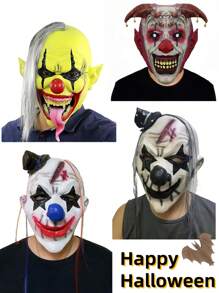 1 件小丑恐怖服装动漫角色扮演面具、节日派对恶作剧道具、微笑小丑恶魔面具、新款小丑迷你面具头饰、化妆舞会万圣节恐怖道具 - 彩色 - 查看 12