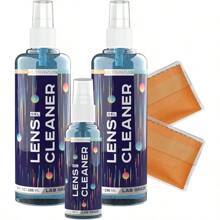 HS Eyeglass Gel Lens Cleaner Spray Kit 2 X 8oz And 1 X 2oz Gel Eyeglasses Cleaner Spray Bottle + 2 Microfiber Cloth For Cleaning Safe For All Lenses AR Coated Included - 8盎司x2盎司凝膠噴霧+2塊超細纖維布 - 查看 1