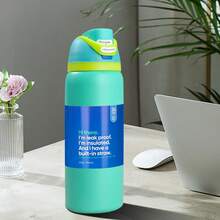 OwaIa(Youth Green) Outdoor Sports Bicycle Ice Bottle, 32oz/945ml Double Vacuum Insulated Outdoor Sports Water Bottle, Stainless Steel Heat-Resistant Ice Water Bottle With Straw, 100% Leak-Proof Outdoor Bicycle Water Bottle, Suitable For Outdoor Camping, Mountaineering, Office Work And Travel -Essential Accessories For Beach/Outdoor Camping - Youthful Green - View 6