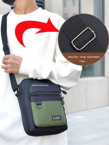 时尚休闲男士斜挎包，配有多层牛津布钱包，男士包袋，单肩包/侧包，节日必备 - 彩色 - 查看 9