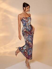 Váy dự tiệc trang trọng thanh lịch dành cho nữ có thêu và đính sequin - Nhiều màu - Xem 6