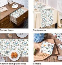 WRAPAHOLIC Kraft Wrapping Paper - Roll - 17 Inch X 16.5 Feet - Green Plant Wrapping Paper Wedding, Birthday, Bridal Shower, Tea Party, Drawer Liners, Home Closet Shelves - 野花(白色) - 查看 8