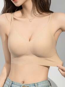 1/2/3/4/5Pcs Women's Push-Up Bra - High Support Wireless Comfort Fit With Removable Pads, Seamless Invisible Design & Adjustable Back Strap, Solid Color For Everyday & Special Occasions, Strapless Push Up Bra, Occasion Lingerie, Sleek Lingerie, Comfortable Fit, Flexible Material - 彩色 - 查看 2