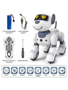 电子宠物遥控狗（3色） - 智能声控机械玩具，儿童玩伴，完美的节日/圣诞节/生日/新年/万圣节/复活节礼物