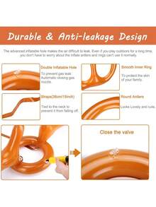 4件套圣诞游戏，充气驯鹿角套圈游戏，圣诞袜填充物，充气驯鹿角套圈游戏，圣诞派对驯鹿角帽游戏，适合家庭，圣诞派对游戏，趣味圣诞礼物，嘉年华假日家庭游戏 - 彩色 - 查看 4