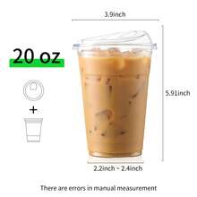 FookmeKag 100 Set Clear Plastic Cups, 12/16/20/24 OZ Disposable Iced Coffee Cups , Smoothie Cups, PET Crystal Party Cups, Cold Beverages Drinking Cups For Thanksgiving, Halloween, Christmas - dung tích - Xem 4
