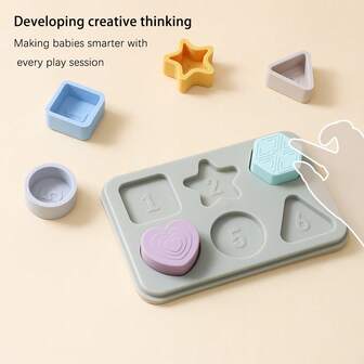 蒙特梭利玩具形状钉拼图婴儿拼图 12-18-24 个月带旋钮适合 1-3 岁婴幼儿