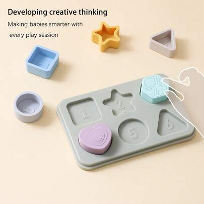 Montessori Toy Shape Peg Puzzles Baby Puzzle 12-18-24 Months With Knob For Infant-Toddlers 1-3