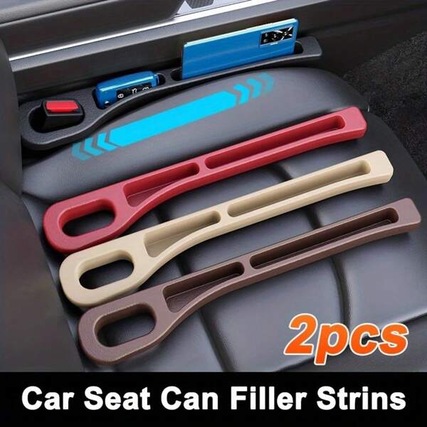 2 Pieces Car Seat Gap Filling Plug, Anti Drop, With Groove Design, Durable And Soft Material, Fine Texture, Multiple Colors, Very Suitable For Small Cars, SUVs And Trucks, Interior Item Sorting, Used To Fill The Gap Between The Seat And Console | Streamlined Car Interior Accessories