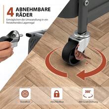 Office Storage Cart - 灰色 - 查看 4