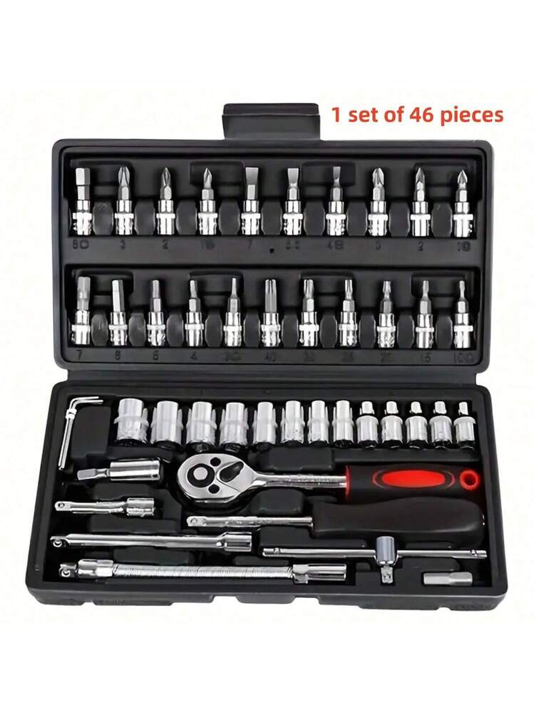 自動車修理ツールセット 46点 - プロ用メカニック工具、1/4
