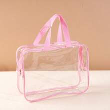 1pc Extra Large/Large Reusable Transparent PVC Diaper Storage Bag, Waterproof Zipper Bag For Diapers, Toys, Building Blocks, Puzzles, Children's Books, Cloth Diapers And Other Items (9 Colors, No Stickers)