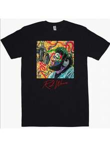 'Beautiful Mind' Hip Hop Style T-Shirt - 100% Breathable Cotton, Crew Neck, Short Sleeve, Vibrant Graphic Design, Sizes S-XXXL, Casual Everyday T-Shirt, Everyday Wear T-Shirt| Artistic T-Shirt| Machine Wash, Fresh T-Shirts, Large Size - Black - View 3