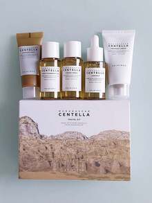 SKIN1004 马达加斯加积雪草旅行套装，轻盈乳液质地，舒缓霜，卸妆油，安瓶洁面泡沫，基础护肤盒，小巧便携，礼盒装，韩国化妆品，30毫升/1.01液盎司*4 + 20毫升/0.67液盎司 - Travel Kit. - 查看 4