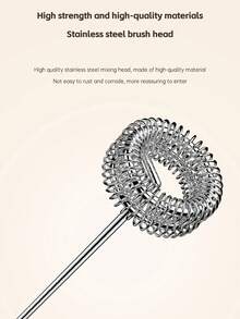 Milk Frother, Powerful Handheld Milk Frother, Mini Milk Foamer,Coffee Stirrer, Stainless Steel Drink Mixer For Coffee, Lattes, Cappuccino,Matcha,Hot Chocolate, Portable Foam Maker,Electric Wireless Blender Mini Coffee Maker