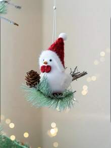 1 件/3 件可爱毛绒鸟饰品 - 鸟儿栖息在树枝上，节日挂饰，圣诞树装饰，生日庆祝，独特礼物，家居装饰 - 彩色 - 查看 11