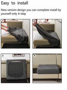 1 件弹力沙发套，防滑全覆盖沙发座套，4 季通用沙发垫套，毛绒布艺加厚沙发毯，可机洗，防尘，宠物友好，装饰性沙发保护套，可调节，适用于转角沙发、卧室、办公室、客厅、L 型沙发和 1/2/3/4 座 - 深灰色 - 查看 11