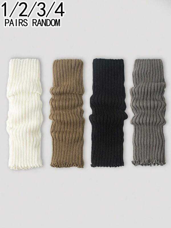 1/2/3/4足 レディース 無地シンプルファッション ウォームレッグウォーマー、秋冬、Y2K、あたたかい