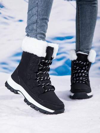 Winter New Leather Warm High-Top Snow Boots For Teenagers