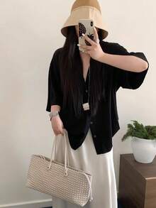 2025 New Arrival Niche Commuter Woven Tote Bag, Fashion Versatile Extra Large Capacity Shoulder Bag, Straw Bag - White - View 5