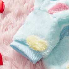 秋冬新款宠物狗猫衣服，奶油色贵宾犬泰迪比熊犬小型犬牵引绳羊毛连帽衫 - 藍色 - 查看 8