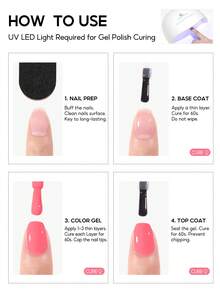 60PCS Gel Nail Polish Kit Glitter Green Pink Gel Polish Kit 5pcs Base Top Coat & Silver Golden Glitter Top Coat Set For Women 55 Colors Gel Polish Set Manicure Salon Gift Nail Art DIY Kit - Sweet Desires - 查看 5