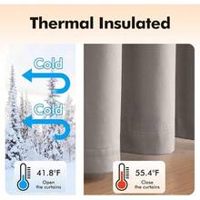 2 Panels Blackout Curtains Solid Soft Grommet Mustard Yellow Thermal Insulated Soundproof Room Darkening Curtains/Drapes/Panels Fall Living Room Bedroom 52 X 90 Inch - 銀色 - 查看 5