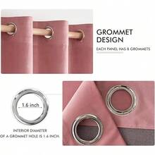 2 Panels Blackout Curtains Solid Soft Grommet Mustard Yellow Thermal Insulated Soundproof Room Darkening Curtains/Drapes/Panels Fall Living Room Bedroom 52 X 90 Inch - 腮紅粉紅 - 查看 3