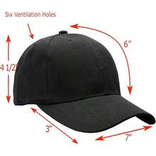 Bulk Lot 12-Pack Adjustable Size Plain Blank Solid Color Baseball Caps - Black - View 2
