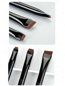 3pcs_Set_Makeup_Brushes_Including_Angled_Eyeliner_Brush, _Eyebrow_Brush, _Ultra-Thin_Eyeshadow_Brush, Eyebrow Brush, Eyeshadow Brush, Brush,Giveaways - Black - View 2