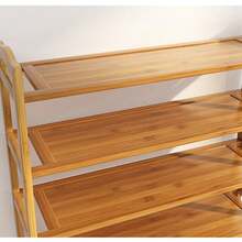 4/5/6 TIERS BAMBOO SHOE RACK FOOTWEAR ORGANISER WOODEN STORAGE SHELVES STAND UK - 4 Tier 80cm x 68cm - View 2