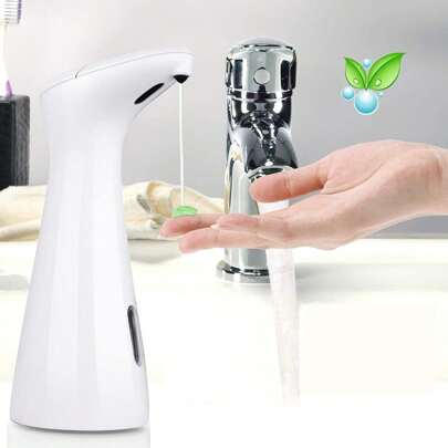 1pc White 18.5*8.6*6.8cm 200ml Automatic Soap Dispenser, Waterproof And Leak-Proof Sensor Soap Dispenser For Bathroom, Toilet, School, Hospital, Etc.