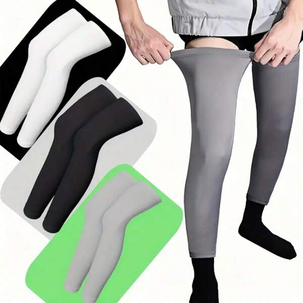 1 Pair Outdoor Breathable UV Protection Leg Sleeves, Basketball Hiking Sports Knee Pads, Cycling Running Leg Warmers, Sports Knee Support, Breathable Sweat-Wicking High Elasticity Quick-Dry Calf Sleeves Autumn Accessories