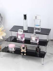 1pc Acrylic Makeup Organizer, Multi-Tier Cosmetic Storage Rack For Perfume, Skincare, Makeup Display, Reinforced Sturdy Stepped Shelf For Living Room, Bathroom, Bedroom, Home Decor