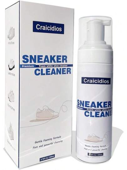 White Trainer Cleaner, Shoe Cleaner, Mild Formula Sneaker Cleaner Removes Dirt & Stain, Shoe Cleaning Kit With Brush & Towel, Trainer Cleaning Kit For White Shoes Knit Canvas Leather Suede