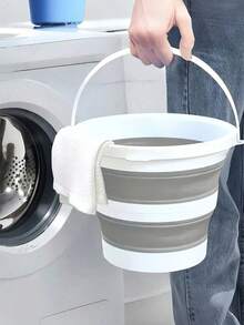 1pc Foldable Bucket, New School Supplies, With Handle Laundry Basket, Laundry And Bathroom Items, Foot Tub, Laundry Basin And Lingerie Basin, Multifunctional Bathroom Accessories, Bathroom Storage And Organization, Gifts, Sanitary Supplies, School Supplies, Seasonal School Products - Multicolor - View 3