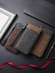 Men's Wallet, Fashion Large Capacity Multi-Card Slots Casual Phone Pouch Coin Purse Handbag Wristlet Wallet Gifts For Men Cowboy Christmas Gifts Vintage Black Purse Card Holder New Year Gift Valentine'S Day