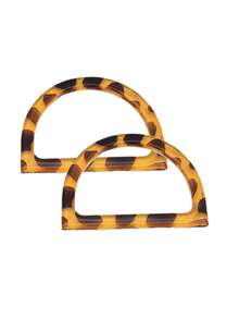 2/4件装梯形和半圆形DIY装饰包带,豹纹D形包带,仿豹纹梯形包带,扁平树脂手提包带,适用于礼盒、钱包、钩编和编织工艺品、DIY手提包制作,是送给爱人、亲戚、朋友、同学、同事、老师的绝佳礼物。 - 彩色 - 查看 13