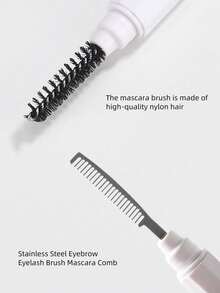 1支白色双头眉刷化妆刷睫毛卷翘眉梳美容工具便携式双头防尘不锈钢梳子带保护盖，两端多功能睫毛梳睫毛刷、眉刷、眼影刷、螺旋刷、螺旋刷、赠品 - 彩色 - 查看 8