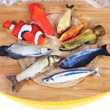 28cm逼真毛绒鱼玩偶（非电动）宠物抱枕仿真逗鱼毛绒玩偶逗猫毛绒鱼玩偶金鱼鲫鱼鲤鱼小丑鱼柔软填充动物鲤鱼毛绒抱枕玩偶创意睡垫（手工测量尺寸，可能有轻微偏差） - 彩色 - 查看 6