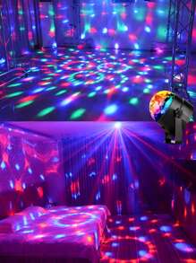 1个带遥控器的RGB迪斯科球灯 - 7种模式，适用于派对、万圣节、圣诞节、生日等场合！USB供电 - 彩色 - 查看 5