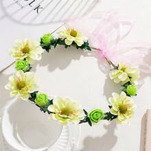 1件装女士可调节彩色花朵头饰，优雅甜美，适合新娘、伴娘、情人节佩戴，波西米亚风花朵头饰，适用于婚礼、旅行、拍照、派对、节日和送礼，可作皇冠、头饰、服装皇冠 - 彩色 - 查看 13