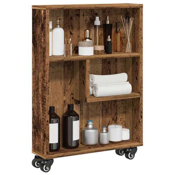 vidaXL Carrello Stretto Legno Vecchio 48x13x68 cm in Truciolato