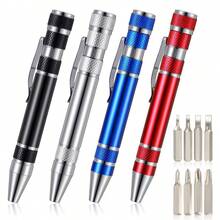 8-In-1 Multifunctional Tool Pen, Portable Screwdriver, All-In-One Technical Tool Pen With Flathead And Screwdrivers, Pocket Screwdriver, Precision Screwdriver, Cool EDC Multifunctional Small Tool, Gift For Men, Suitable For Computer, Glasses, And Daily Home Repairs - Multicolor - View 3