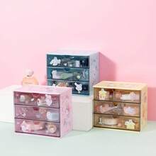 Miniso 名创优品布丁狗多抽屉收纳盒，易拉抽屉，轻巧设计，可爱Hello Kitty/Melody图案，适用于梳妆台、宿舍和旅行收纳（1个） - 黃色 - 查看 4